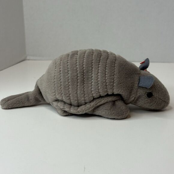 TY BEANIE BABY Tank Gray Armadillo 8" Plush 2-22-95 Original w/ Heart Tag #4031 - Picture 7 of 8